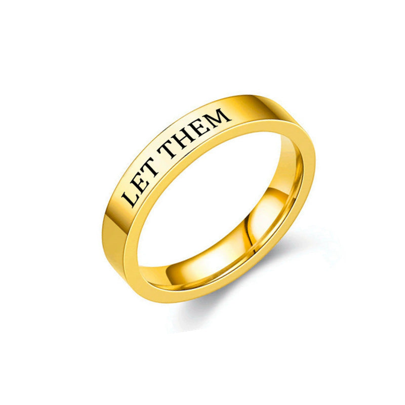 Damen Ring mit inspirierendem Schriftzug und glänzender Oberfläche Shop Nory