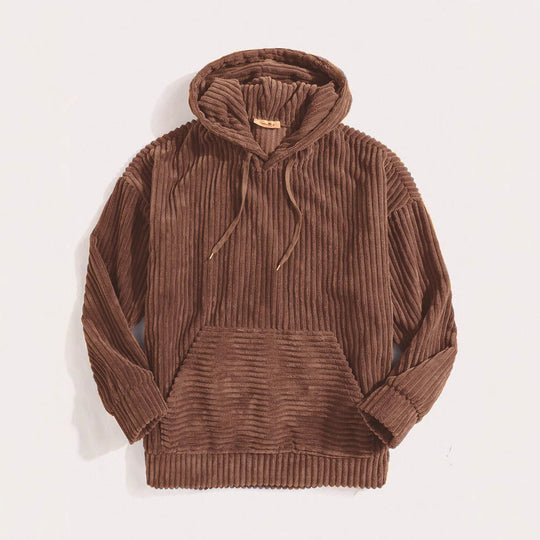Unisex nan gerippter Samt-Hoodie mit Kapuze und Kängurutasche Shop Nory