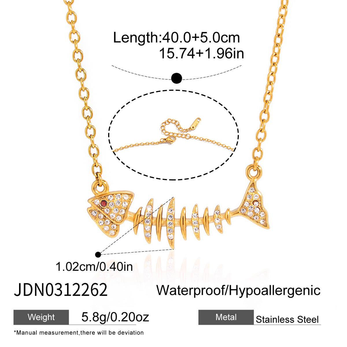 Damen Halskette mit eleganten Fisch-Design und funkelnden Zirkonia Akzenten Shop Nory