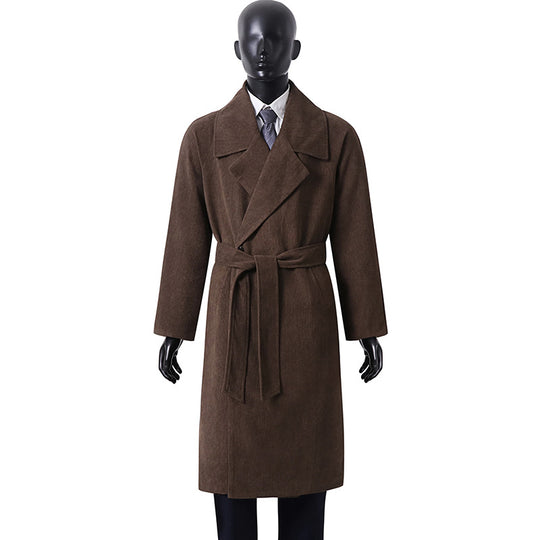 Damen Oversize-Mantel mit breitem Revers und Taillengürtel Shop Nory