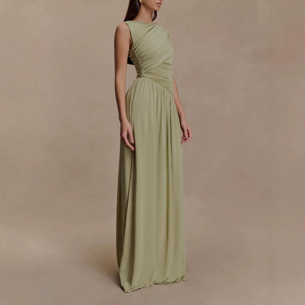 Damen Elegantes Abendkleid mit asymmetrischen Rüschendetails