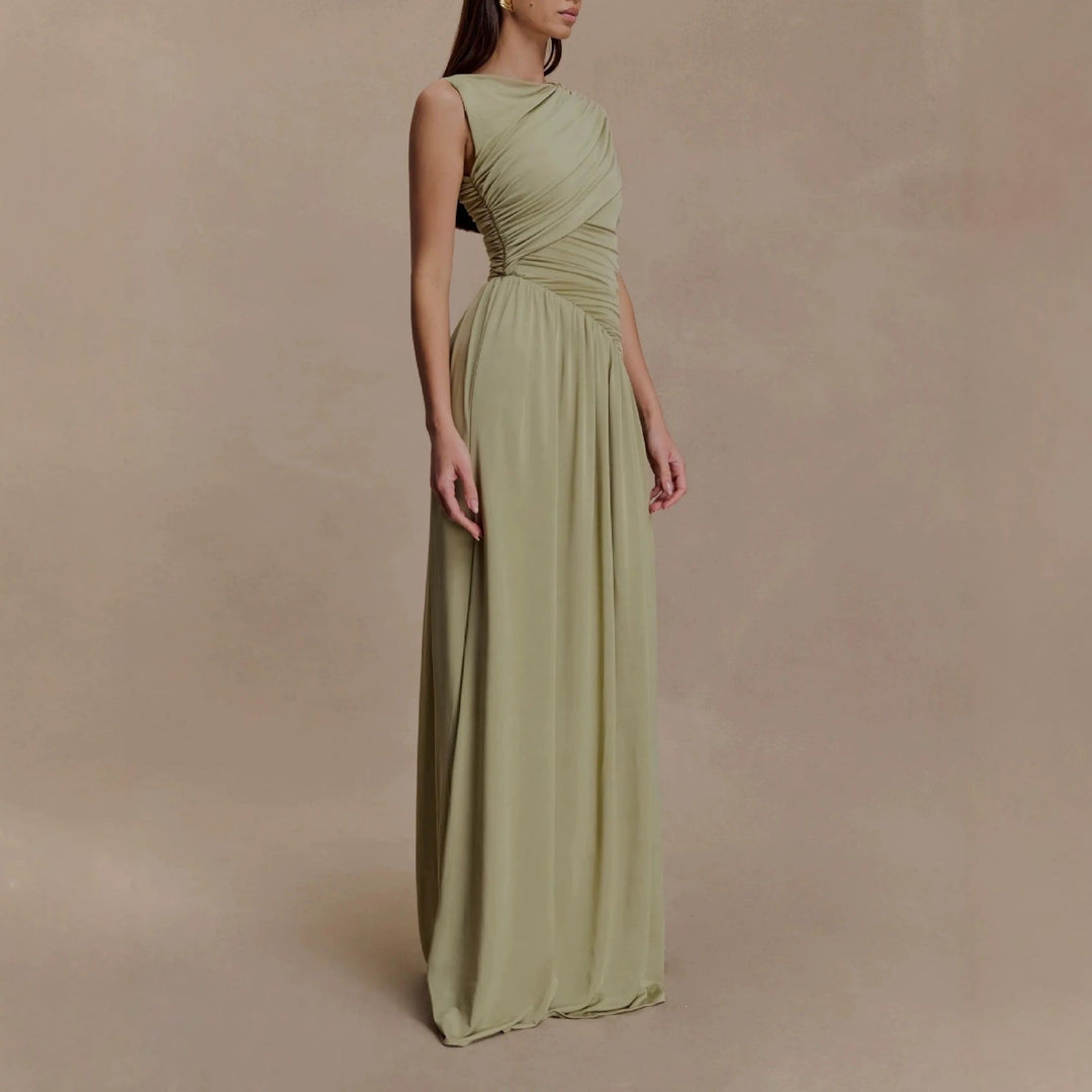 Damen Elegantes Abendkleid mit asymmetrischen Rüschendetails