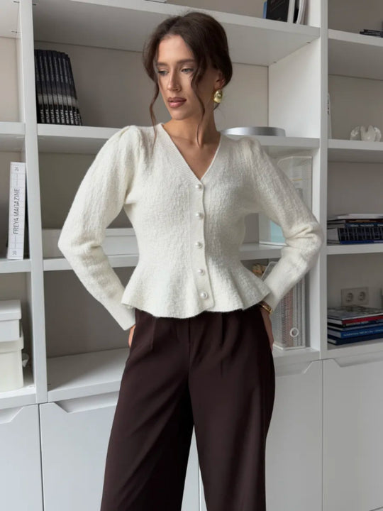 Damen Eleganter Strickcardigan mit hochgeschlossenem Kragen Shop Nory