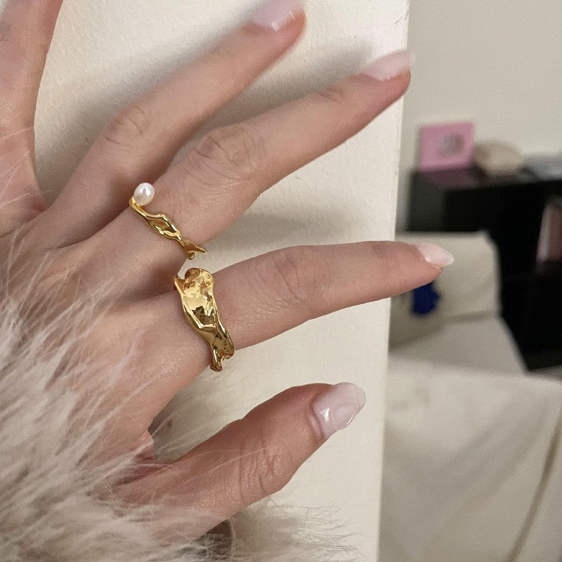 Damen modern gestalteter Ring mit kreativem Wellenmuster Shop Nory