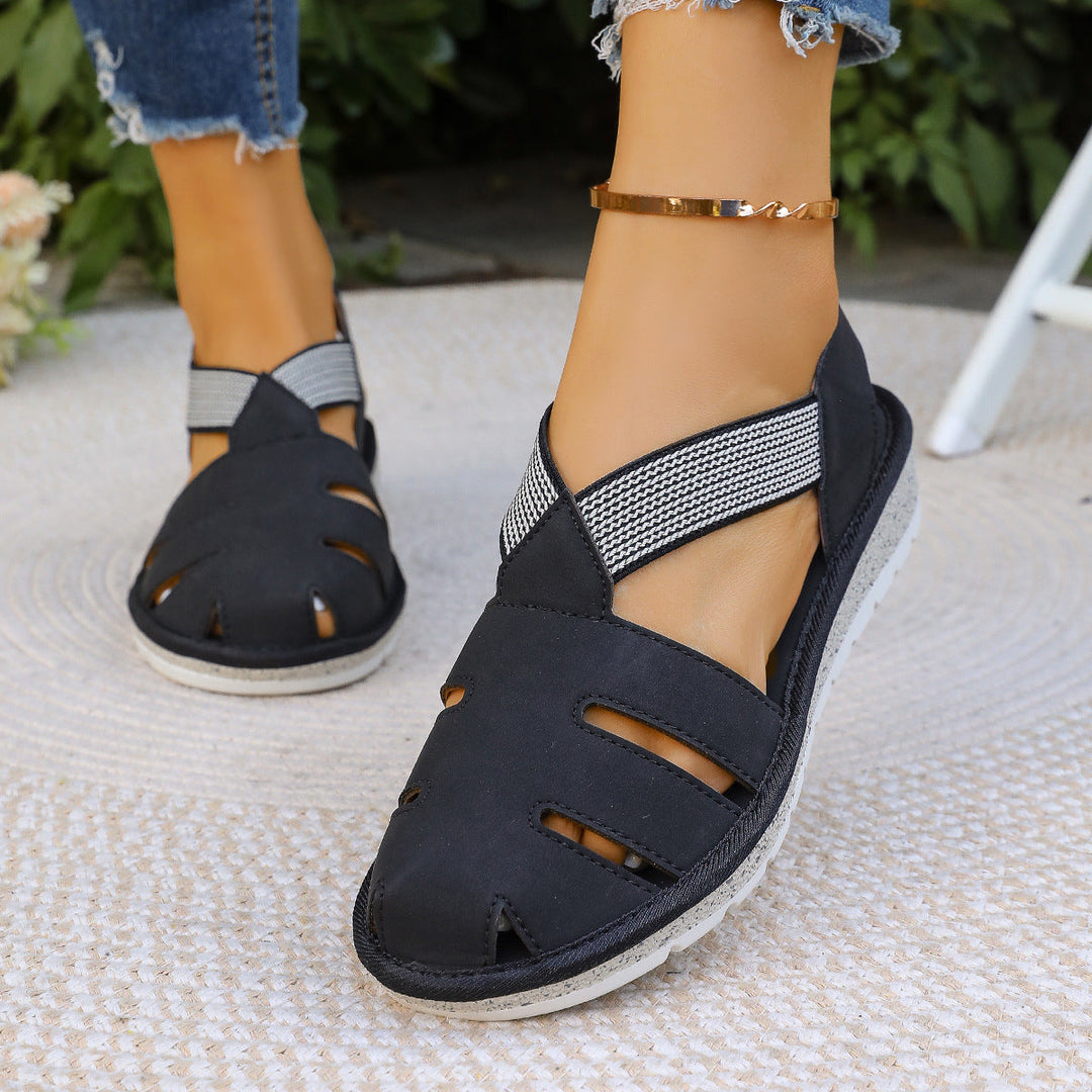 Damen Atmungsaktive Freizeitsandalen mit elastischen Riemen und ergonomischem Fußbett Shopnory