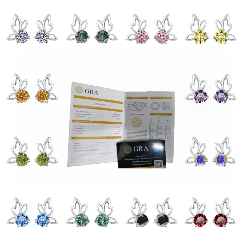 Damen Ohrstecker mit floralem Design und funkelndem Kristall Shop Nory