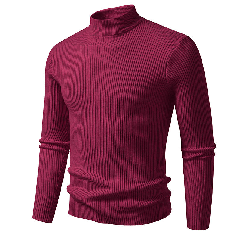Herren Rippstrick-Mockneck-Pullover schmaler Schnitt thermischer Feinstrick Shop Nory