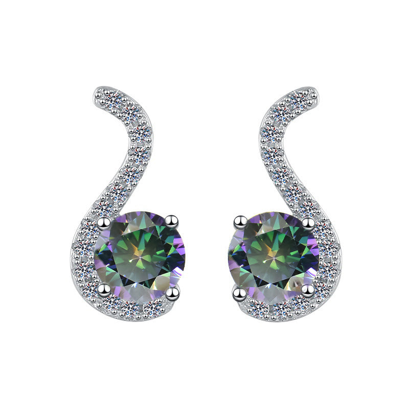 Damen Ohrringe mit funkelnden Zirkonia und elegantem Schwung Shop Nory