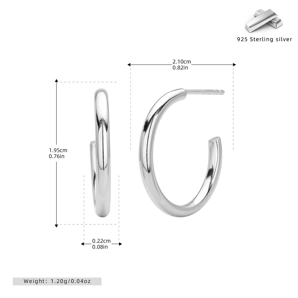 Damen Creolen Ohrstecker aus hochwertigem 925 Sterling Silber mit elegantem, geschwungenem Design Shop Nory
