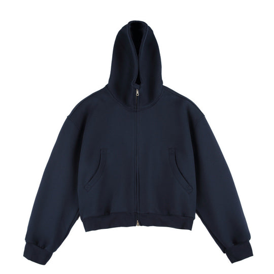 [Unisex] Kurze Boxy-Kapuzenjacke mit durchgehendem Reißverschluss und eingesetzten Eingrifftaschen Shop Nory
