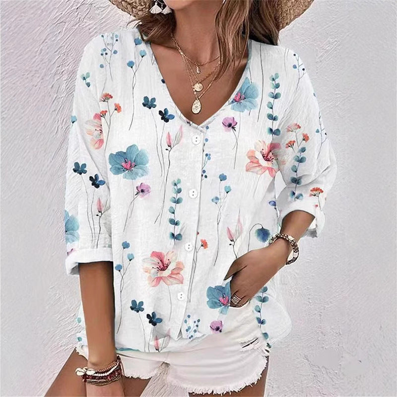 Damen Bluse mit floralem Druck und lässigem Schnitt