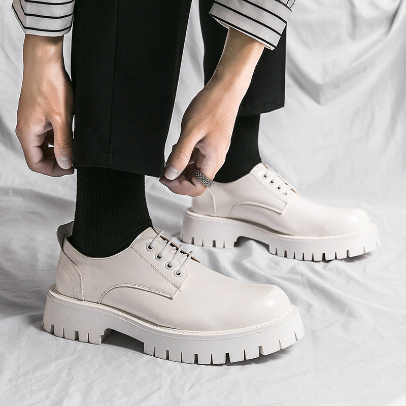 Damen modische Schnürschuhe mit robuster Plattformsohle und hochwertigem Leder