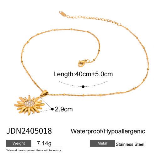 Damen  Halskette mit bunten Perlen und strahlendem Sonnenanhänger Shop Nory