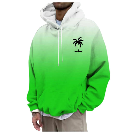 Unisex Trendiger Oversized Kapuzenpullover mit Farbverlauf und Palmenmotiv Shop Nory
