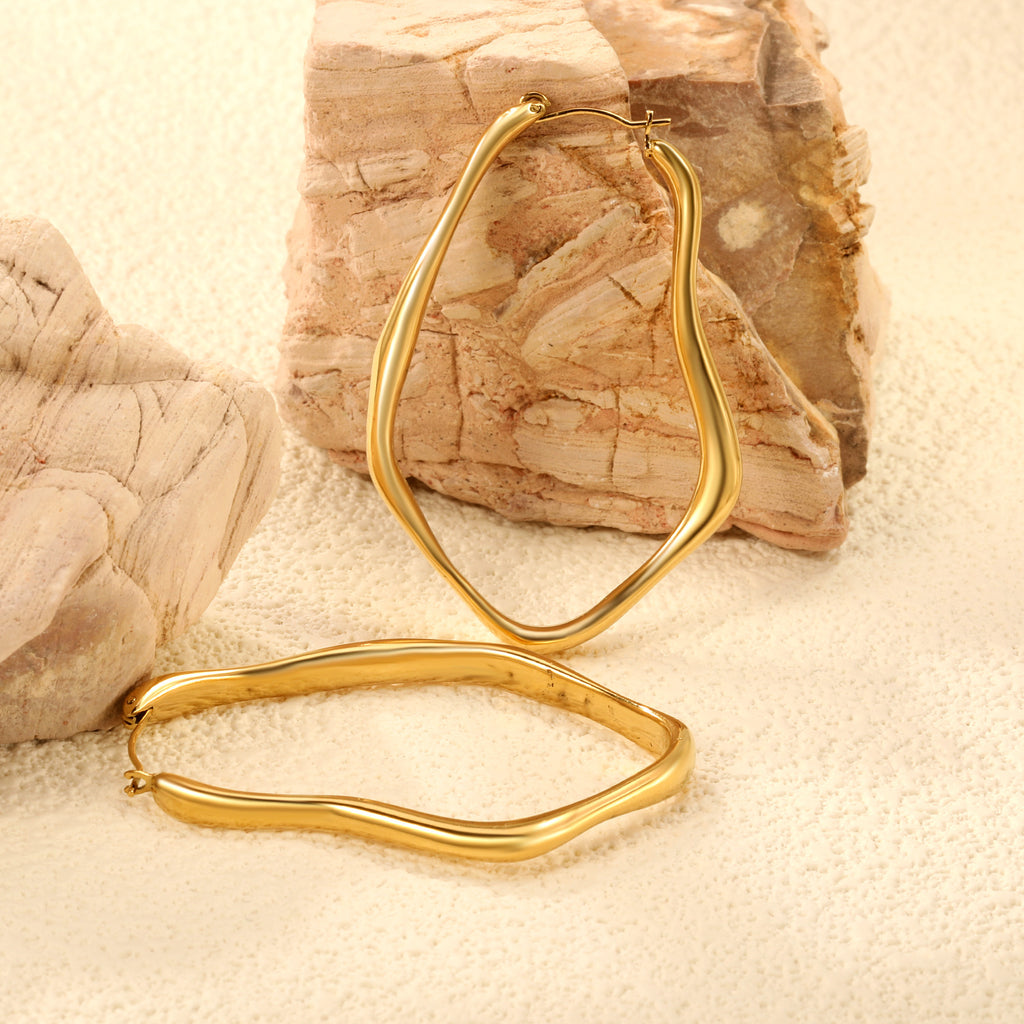 Damen Creolen mit elegantem und modernem Design aus hochwertigem Edelstahl Shop Nory