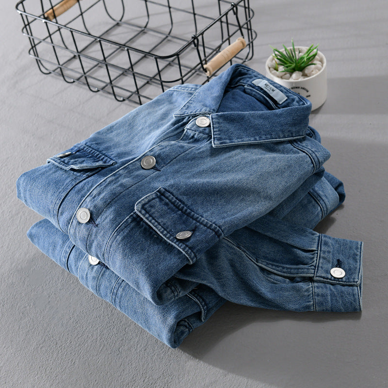 Herren Denim-Utility-Hemdjacke mit Brusttaschen und legerer Passform Shop Nory