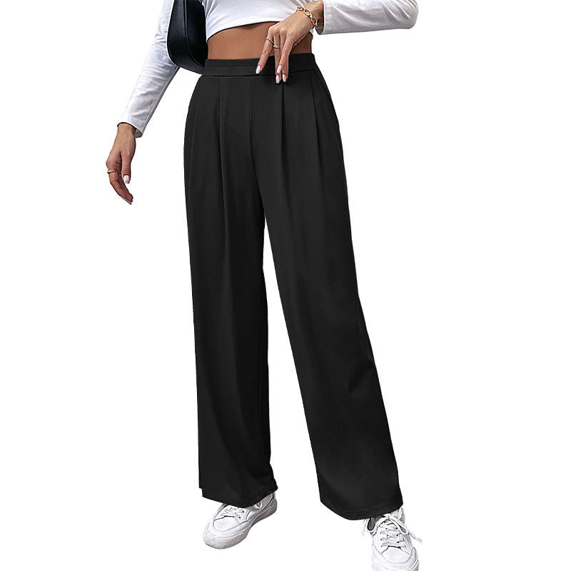 Damen Weite High‑Waist Stoffhose mit Bundfalten und Palazzo‑Silhouette Shop Nory