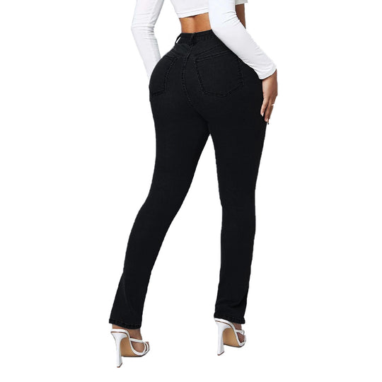 Damen Sculpting High-Waist Skinny-Jeans mit Knie-Slits und Knöchel-Reißverschluss Shop Nory
