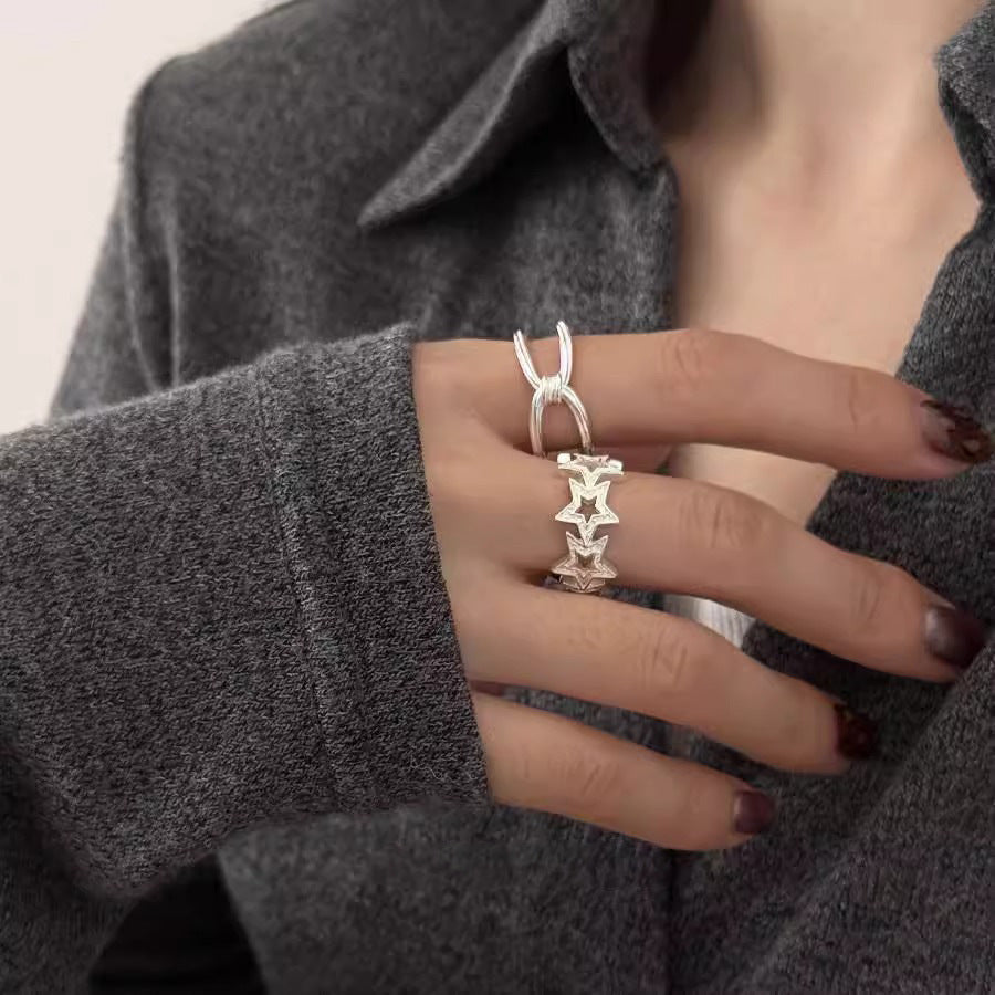 Damen Ring mit funkelndem Sternenmuster Shop Nory