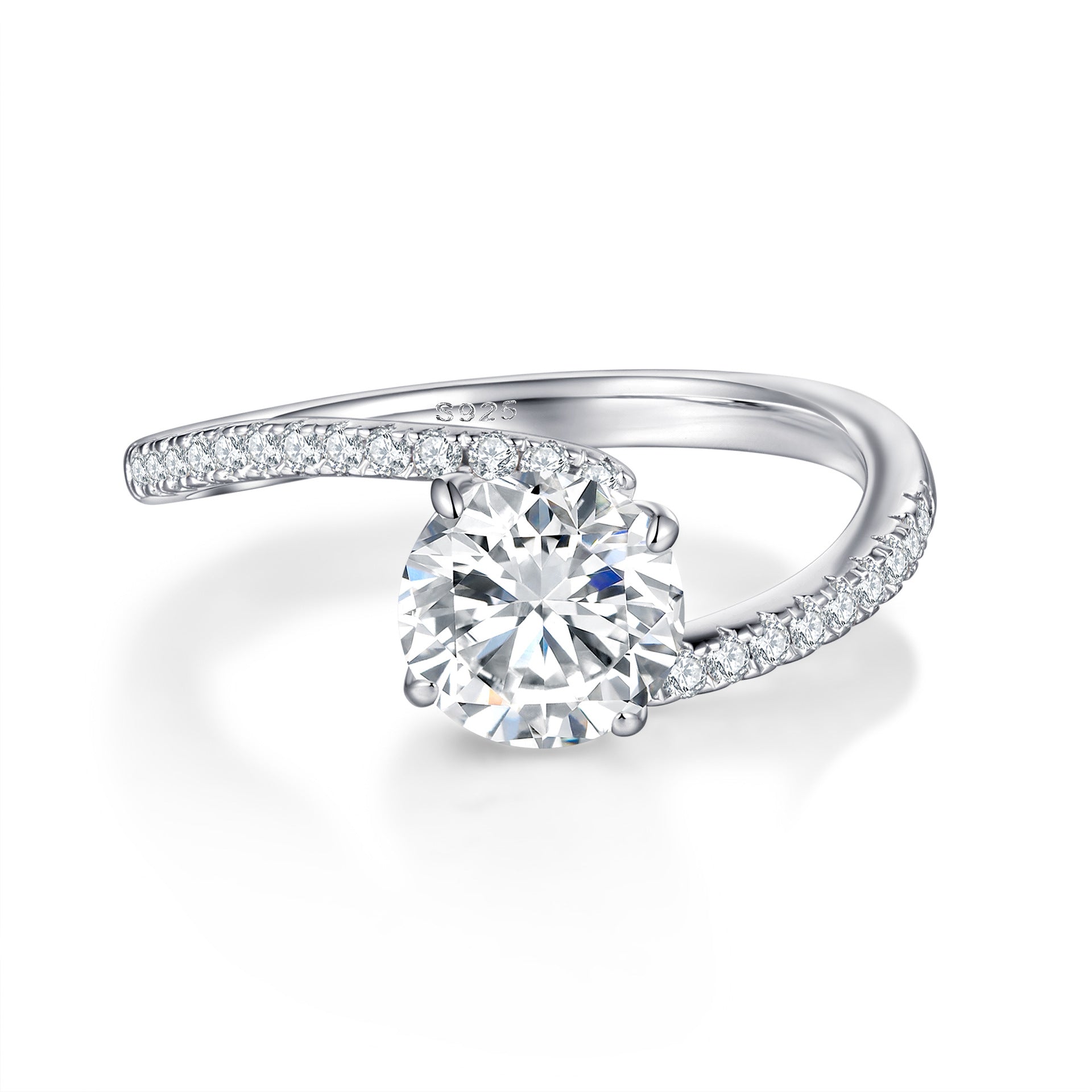 Damen Designer-Ring mit elegantem Wellenmuster und funkelnden Kristallen Shop Nory