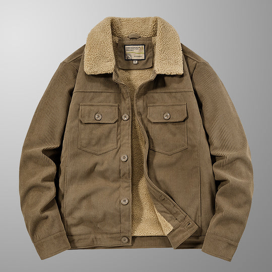 Herren Cordjacke im Truckerstil mit Teddyfutter und aufgesetzten Brusttaschen Shop Nory