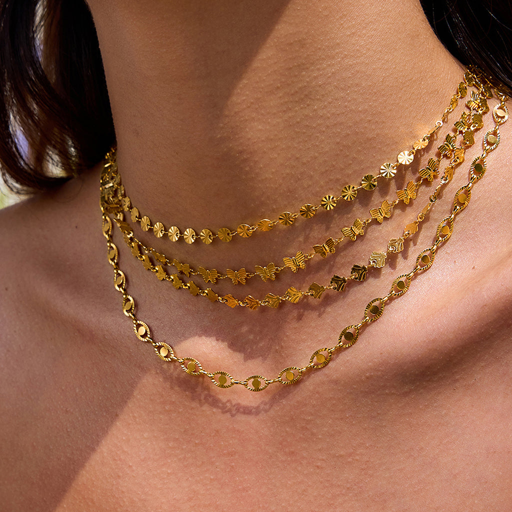 Damen Halsband mit geometrischem Design aus hypoallergenem Edelstahl Shop Nory