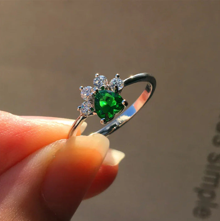 Damen Ring mit hochwertigem opalisierendem Stein und funkelnden Zirkonia-Shop Nory