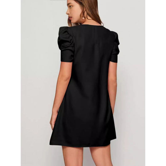 Damen Kurzärmeliges Minikleid mit Puffärmeln und A-Linie