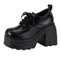 Damen Stiefeletten mit hohem Plateau und Schnürung