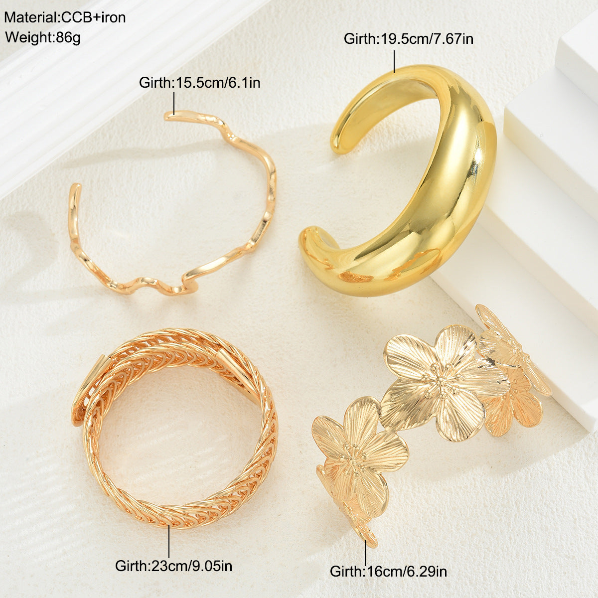 Damen Armreifen-Set mit verschiedenen eleganten Designs und modernen Akzenten Shop Nory