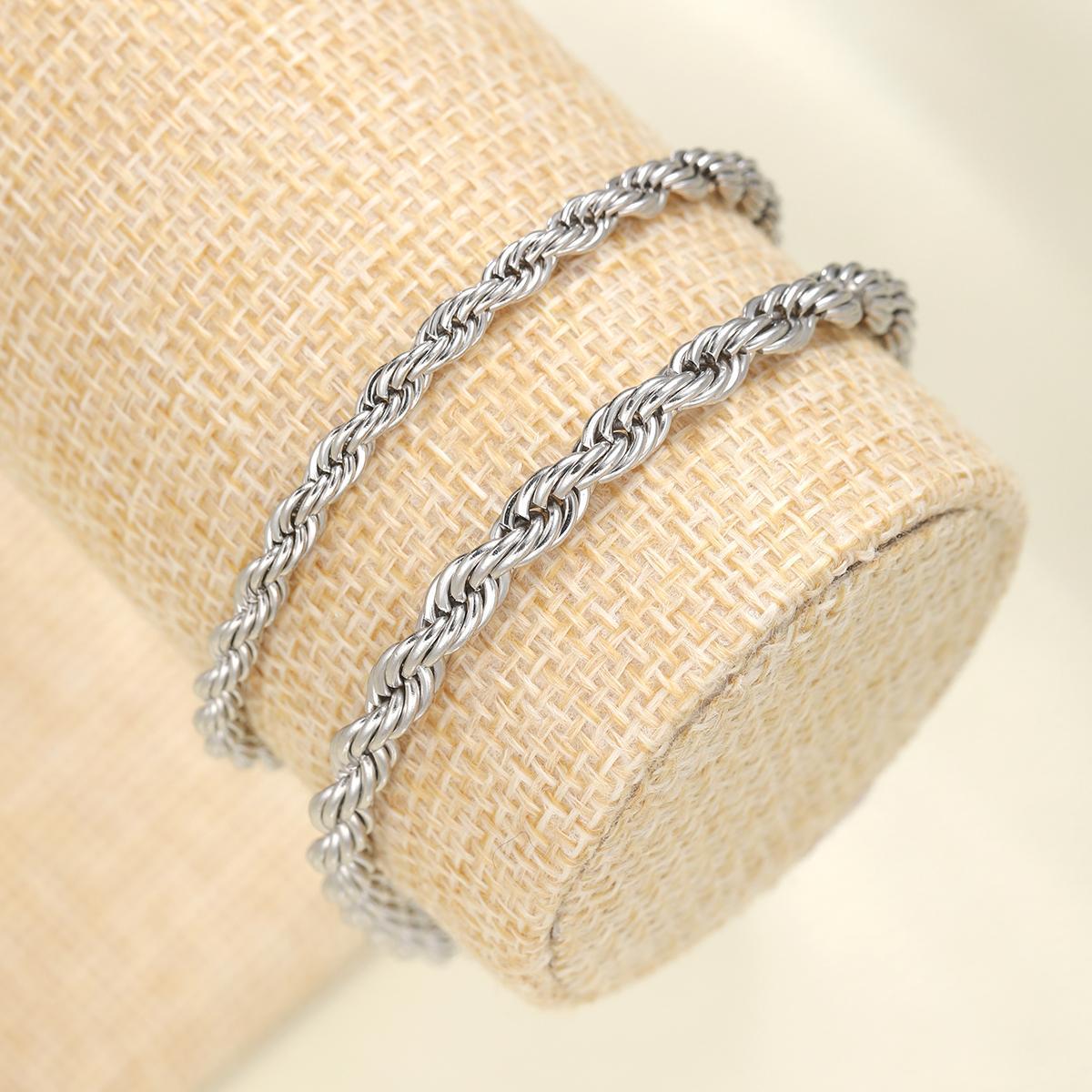 Herren Armband-Set aus elegantem Edelstahl mit gewundenem Design Shop Nory