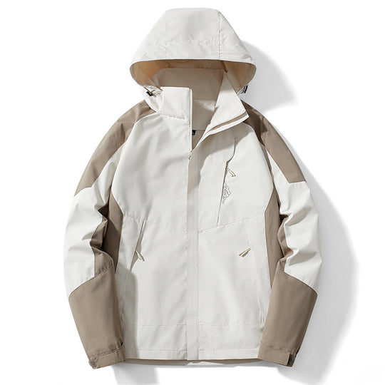 Herren Colorblock Softshell-Trekkerjacke mit Kapuze, verdeckten Reißverschlüssen und seitlichen Eingrifftaschen Shop Nory
