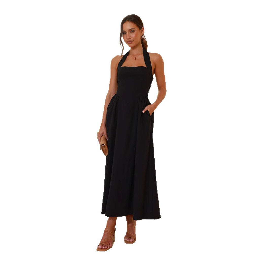 Damen Maxikleid mit modernen Trägern und fließendem Schnitt
