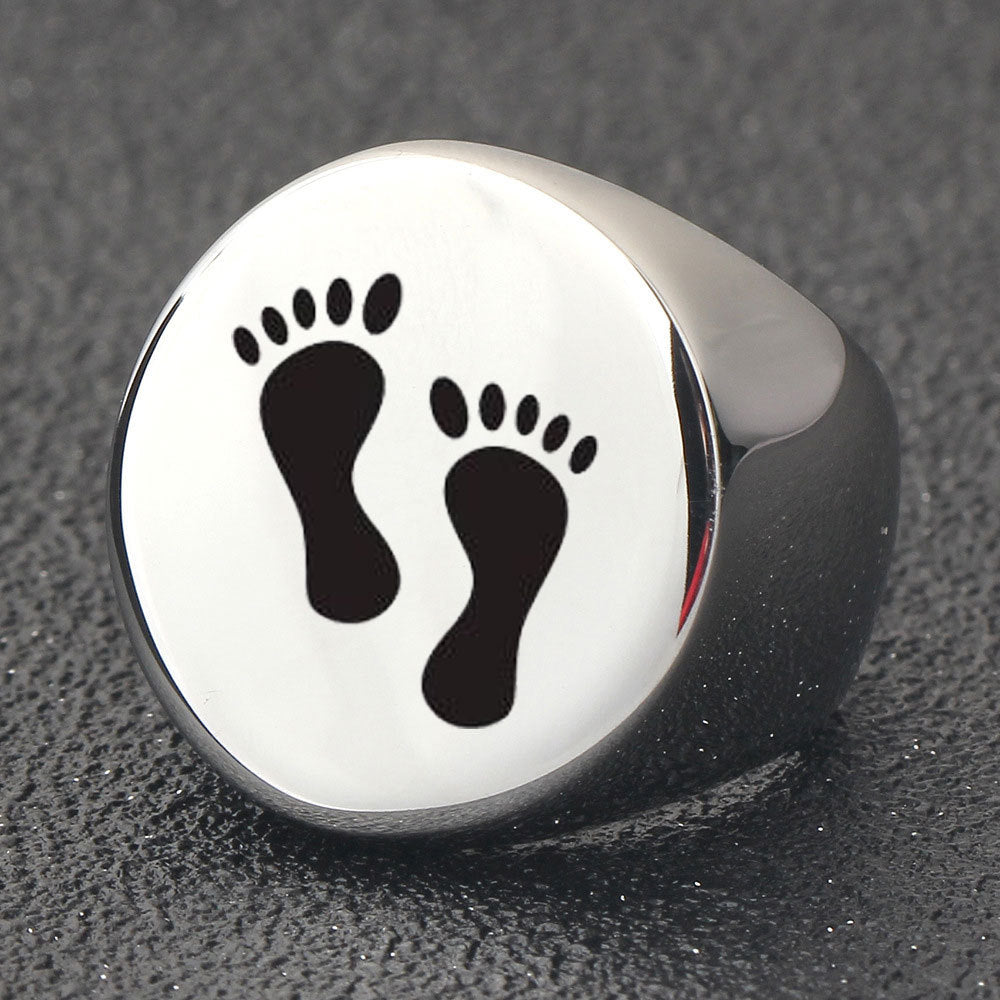 Damen Ring mit Fußabdruck-Design Shop Nory