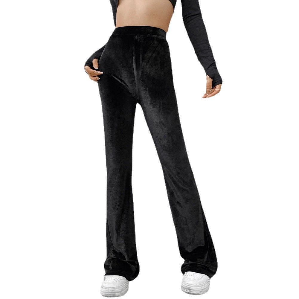 Damen samtige Highwaist‑Schlaghose mit weitem Bein und sculptender Passform Shop Nory