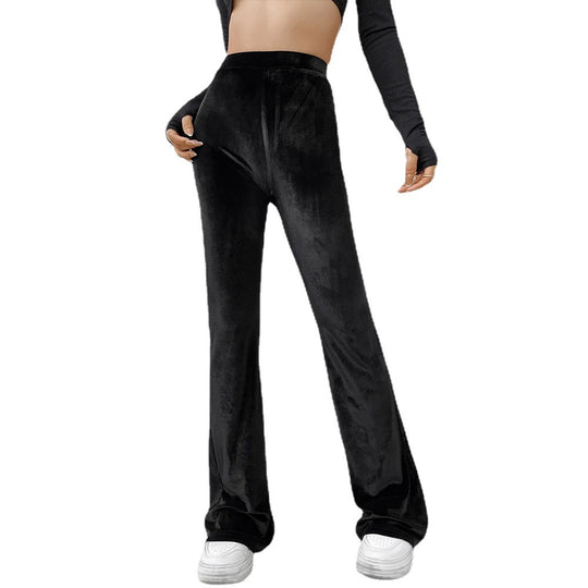 Damen samtige Highwaist‑Schlaghose mit weitem Bein und sculptender Passform Shop Nory