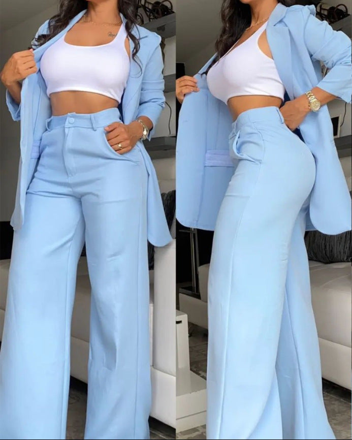 Damen Oversize-Blazer-Set mit Bundhose