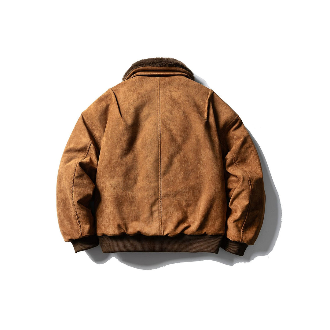 Herren Wattierter Fliegerblouson mit Kunstfellkragen, Velours‑Suede Optik und Utility‑Taschen Shop Nory