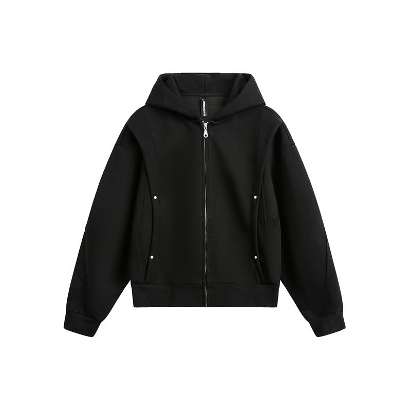 Unisex Oversize Kapuzen-Sweatjacke mit Reißverschluss und verdeckten Seitentaschen Shop Nory