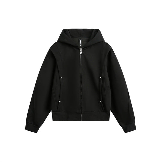 Unisex Oversize Kapuzen-Sweatjacke mit Reißverschluss und verdeckten Seitentaschen Shop Nory