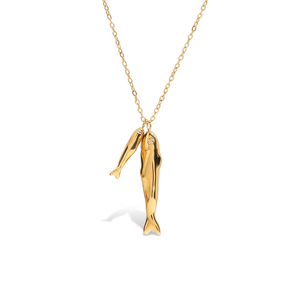 Damen Halskette mit Fisch-Anhänger und verstellbarer Länge Shop Nory