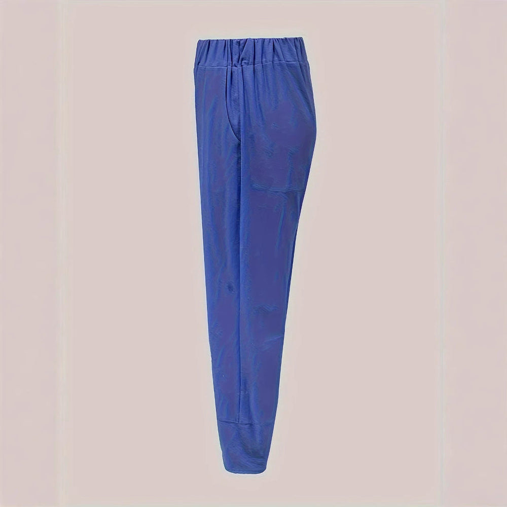 Damen weite Sommerhose mit eleganten Schnittdetails und elastischem Bund