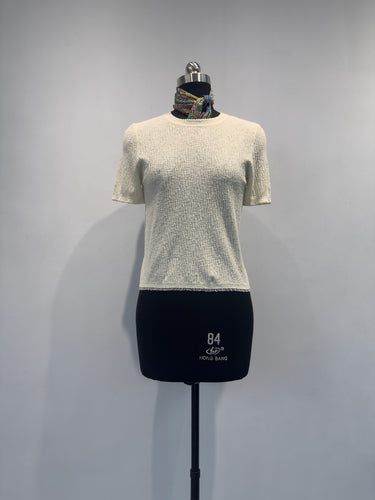 Damen Strukturiertes Kurzarm Strickoberteil Shop Nory
