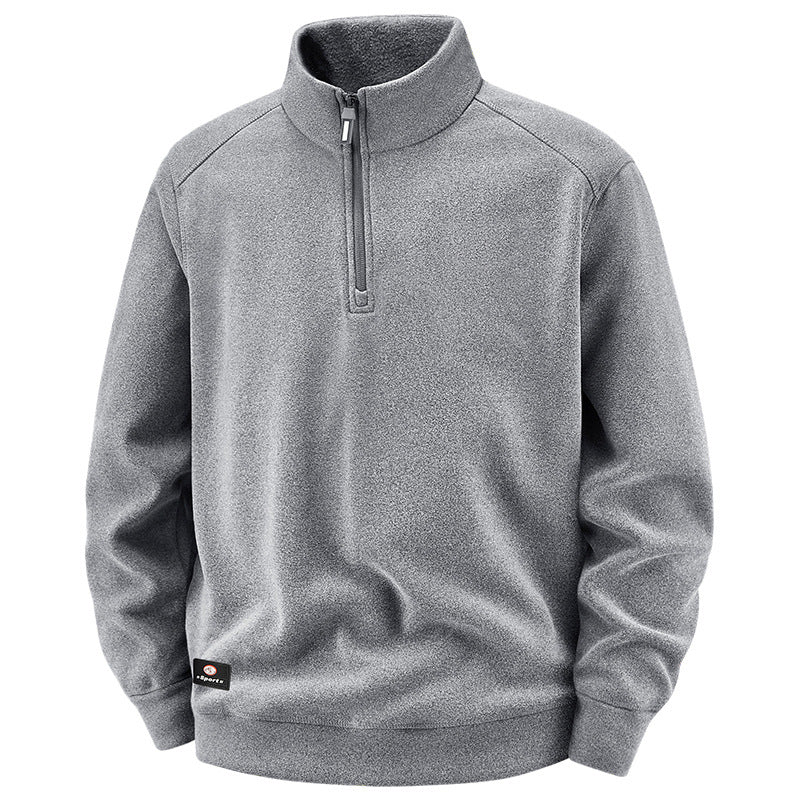 Herren Atmungsaktiver Microfleece-Halbreißverschluss-Pullover mit Stehkragen und Raglanärmeln Shop Nory