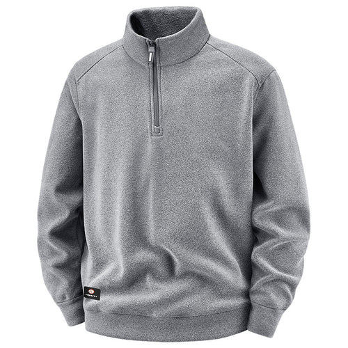 Herren Atmungsaktiver Microfleece-Halbreißverschluss-Pullover mit Stehkragen und Raglanärmeln Shop Nory