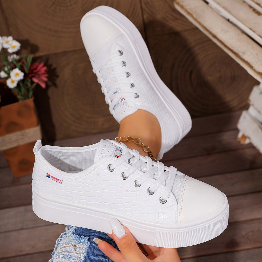Damen Sneakers mit strukturiertem Obermaterial und bequemem Plateau Shopnory