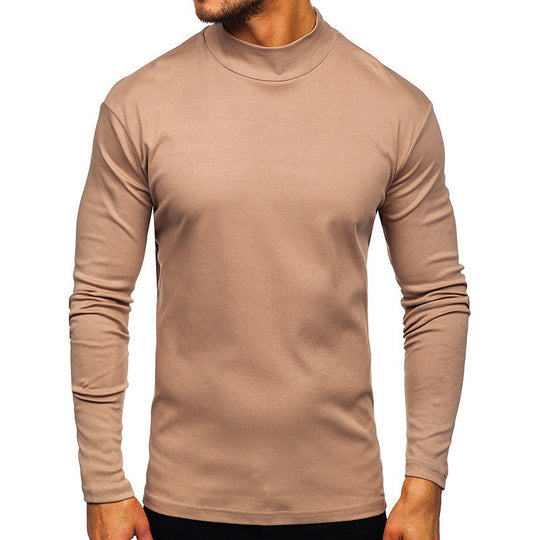 Herren Langarmshirt mit Stehkragen aus hochwertigem Material