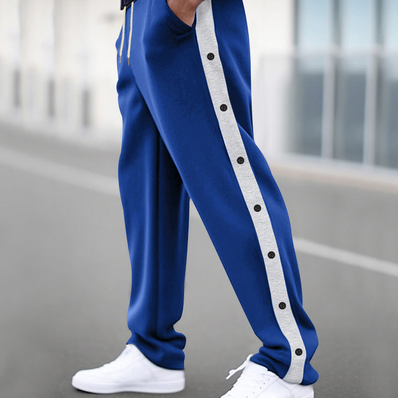 Herren nan locker geschnittene Jogginghose mit Druckknopf-Seitenstreifen und elastischem Kordelbund Shop Nory