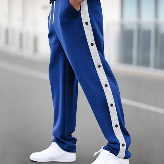 Herren nan locker geschnittene Jogginghose mit Druckknopf-Seitenstreifen und elastischem Kordelbund Shop Nory