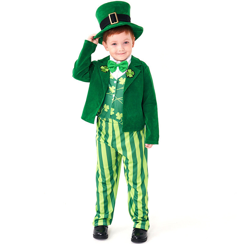 Herren-Kostüm als irischer Leprechaun mit Hut und detaillierten Akzenten Shop Nory